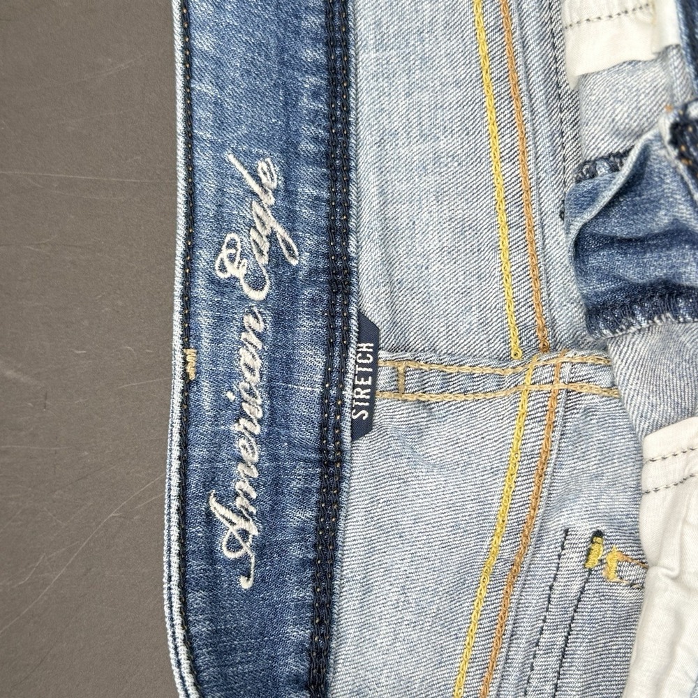 AMERICAN EAGLE Denim Shorts 6 Low Rise Button Flap Pocket Jean Shortie 2010 Y2K - Picture 7 of 10